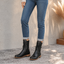 Women's wrap lace mid calf combat boots in black
