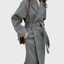 Wool Coat for Women Long Belted Overcoat with Tie Waist