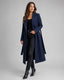 Wool Trench Coat for Women Warm Wool Blend Long Coat in navy